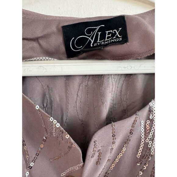 Alex Evenings Women’s Jacket Size 18 Pewter Frost Sequin 2PC Polyester Blazer - Picture 6 of 8